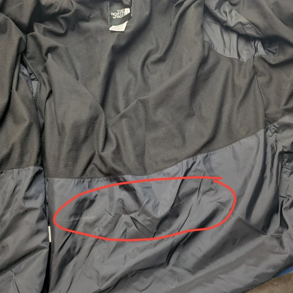 Y2K The North Face Mens XL Blue Black Hooded Waterproof Zip Coat Regular